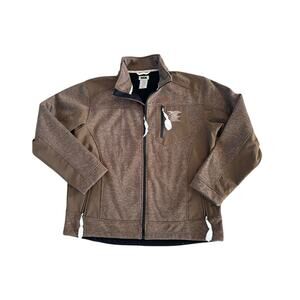 NEW NRA Soft Shell Fleece Jacket Men's XL Brown Performance Eagle Logo Full Zip
